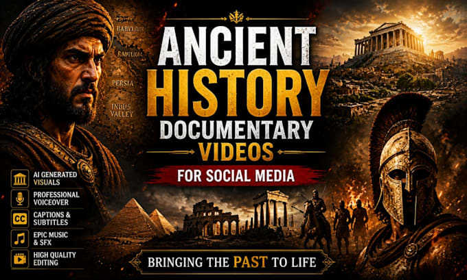 create faceless ancient history documentary videos with ai visuals