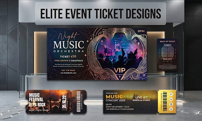 design custom event tickets and invitation cards