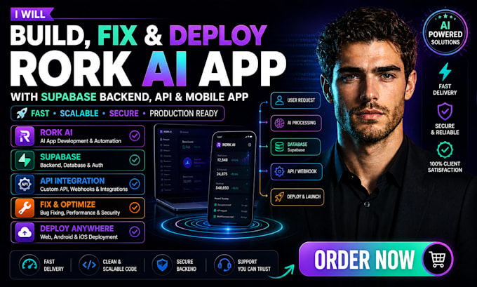 build, fix and deploy rork ai app with supabase backend api and mobile app