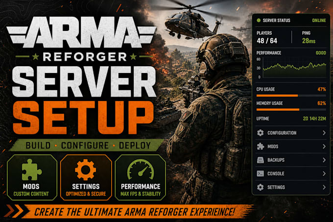 setup custom arma reforger dedicated server installation with full configuration