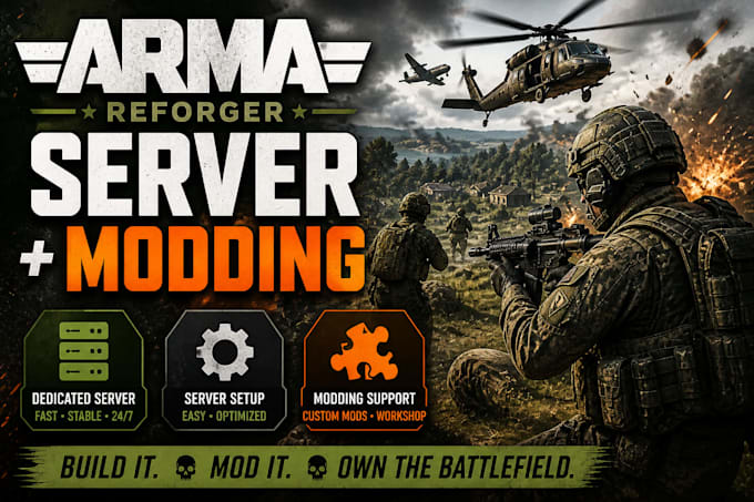 provide complete arma reforger server setup and modding with optimization