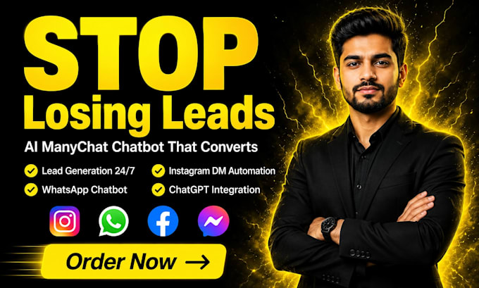 build a manychat ai chatbot for instagram, whatsapp, facebook