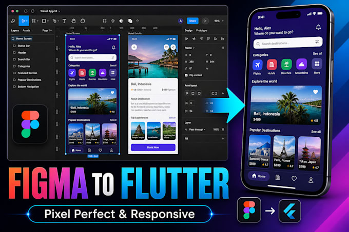 convert figma to flutter for a pixel perfect mobile app
