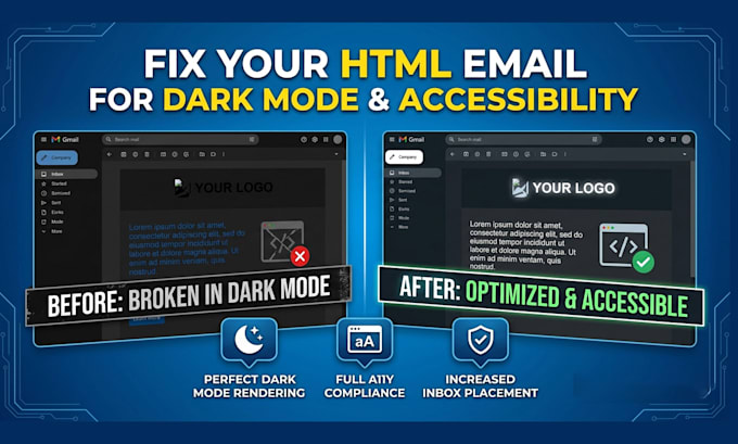 audit and fix your HTML email templates for dark mode and accessibility