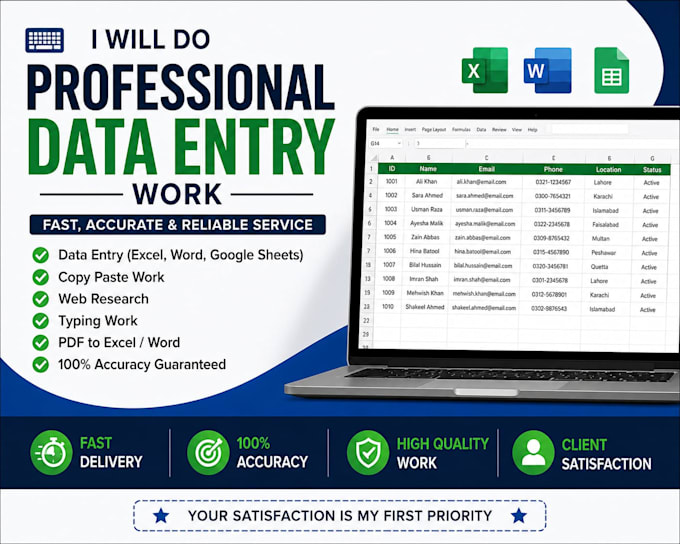 do fast and accurate data entry, copy paste and typing work