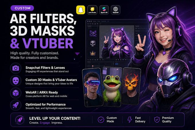 ar filter 3d mask vrtuber burnt peanut snapchat filter webar arkit