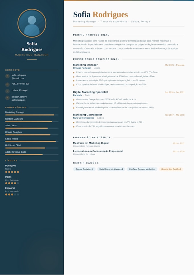 design a professional ats resume and linkedin profile