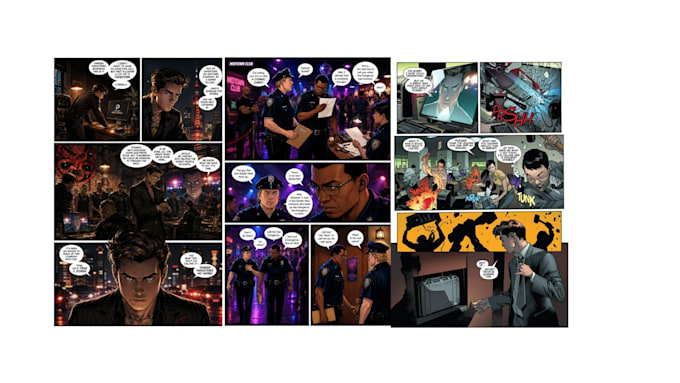 create comic book illustration and graphic novel art