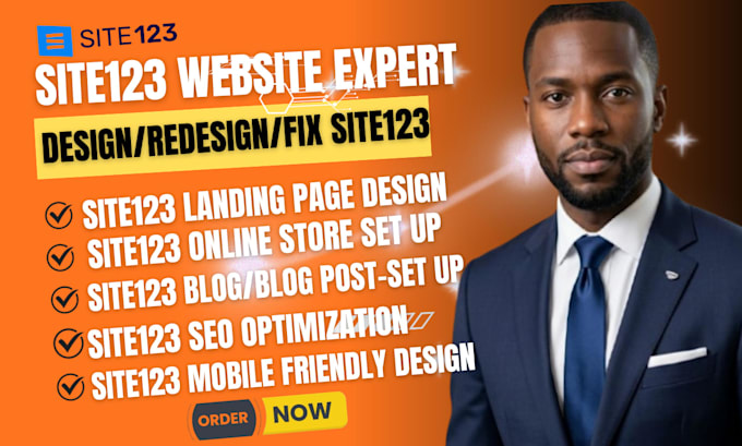 design site123 website design, fix or redesign site123 website, SEO optimization