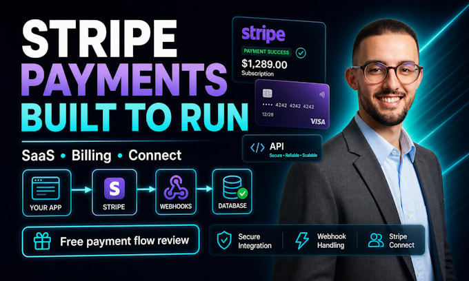 integrate stripe payments, subscriptions, webhooks, and connect