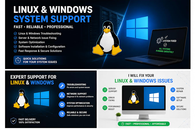 linux and windows server troubleshooting and support