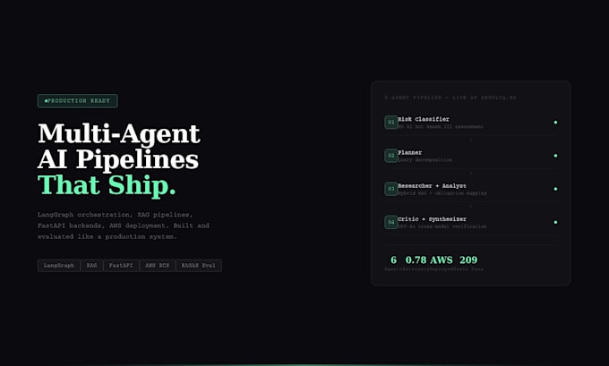 build a langgraph multi agent ai pipeline for your use case