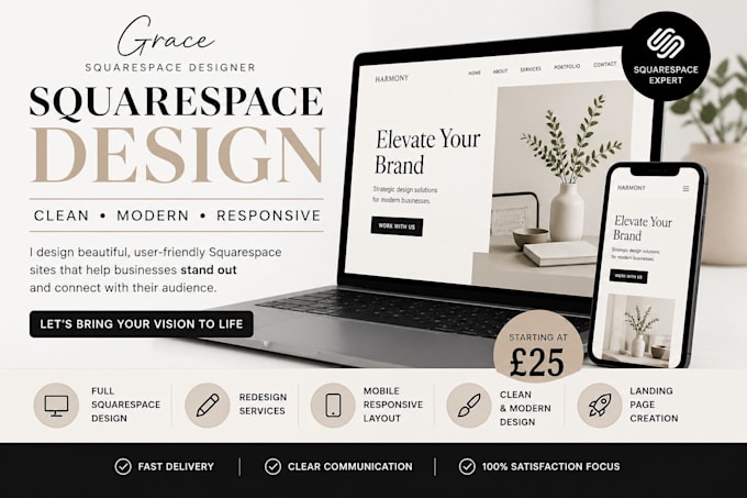 design a modern squarespace website