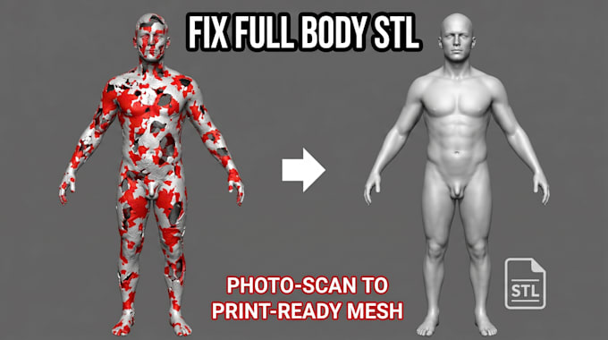 fix stl files, repair mesh, modify 3d models, and make 3d print ready files