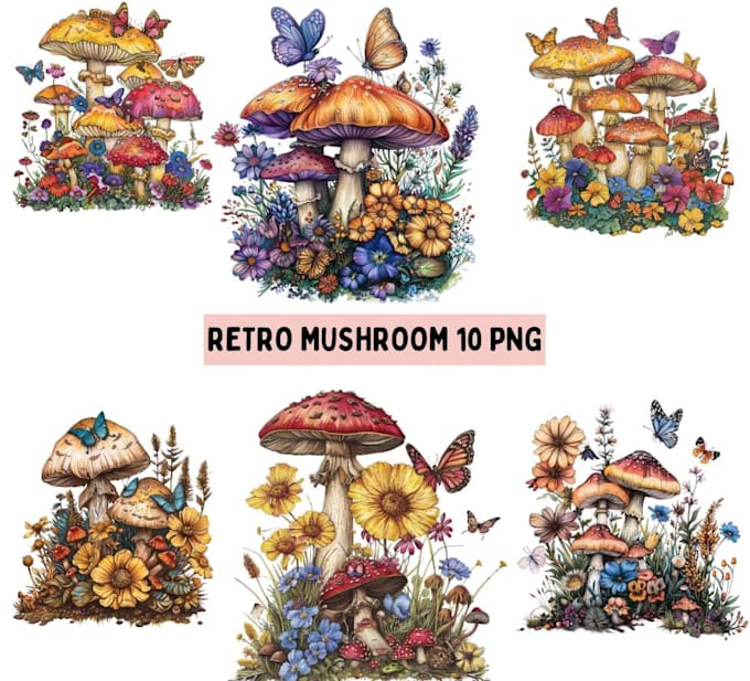 make amazing vintage mushroom logo