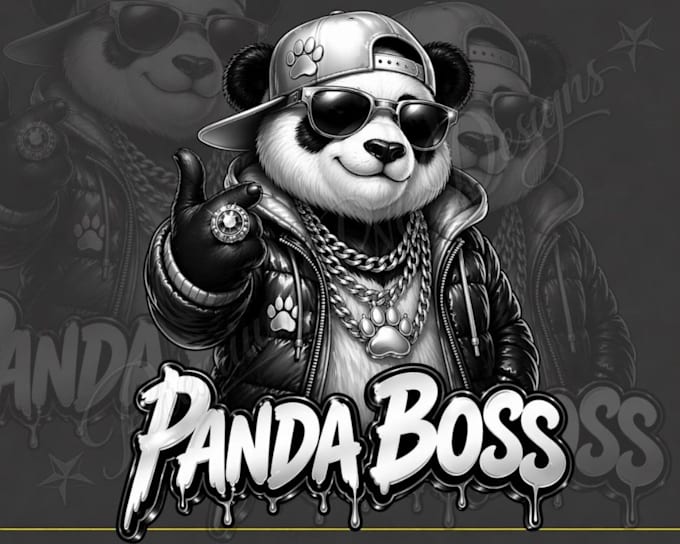 make unique hip hop animal panda logo