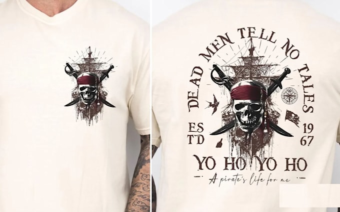 do custom vintage pirate skull logo