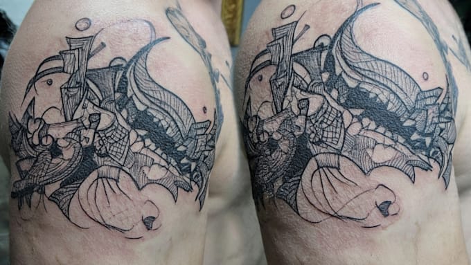 custom an abstract black tattoo design