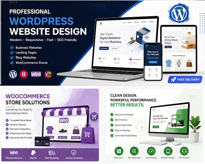 create wordpress website design, blog or website development