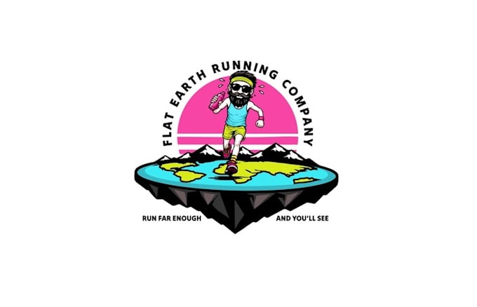 design running apparel company called flat earth logo