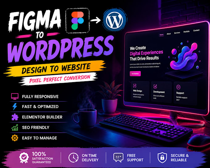 convert figma design to responsive wordpress website