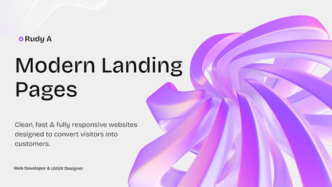 Design and develop a modern, responsive landing page by Rudyage | Fiverr