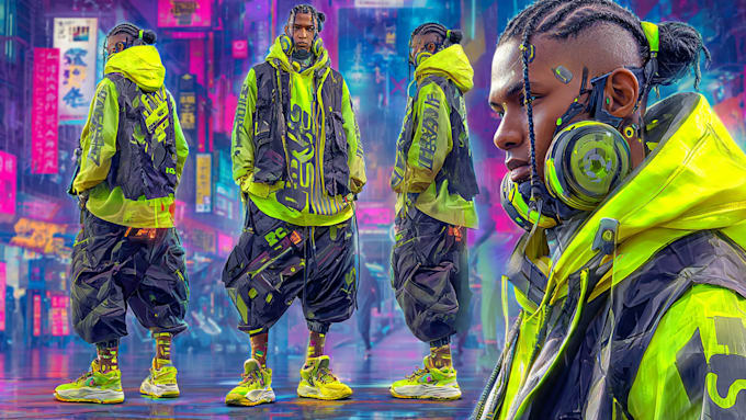 design cyberpunk character, original character design