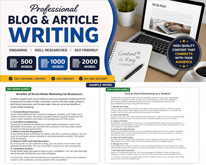 write engaging blog posts and social media content