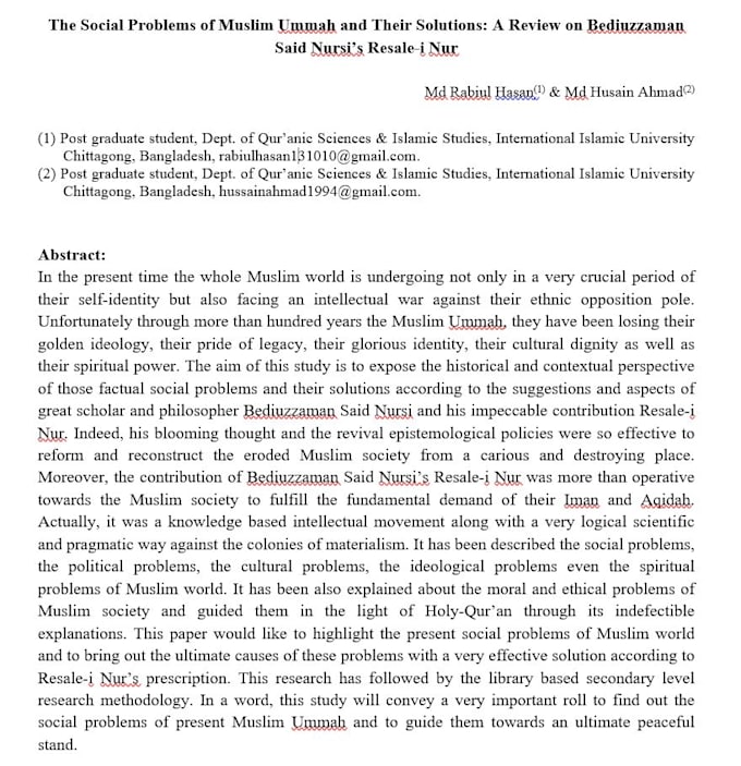 write islamic articles and proper reading