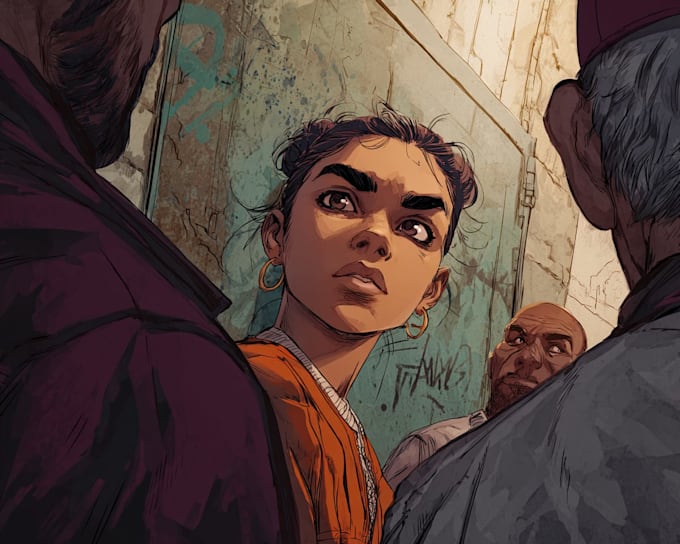 design unique comic panels and storyboard illustrations