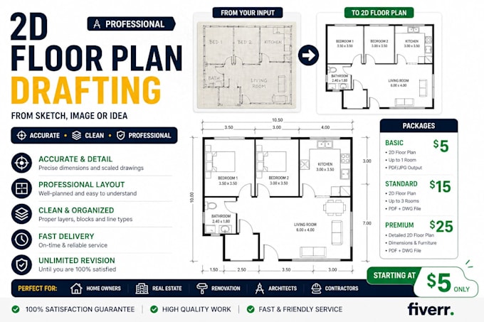 do autocad 2d drafting from PDF, sketch, or hand drawing