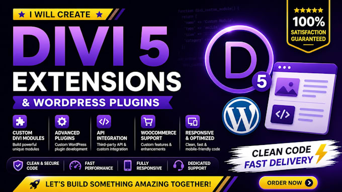 develop custom divi 5 modules, extensions, and plugins