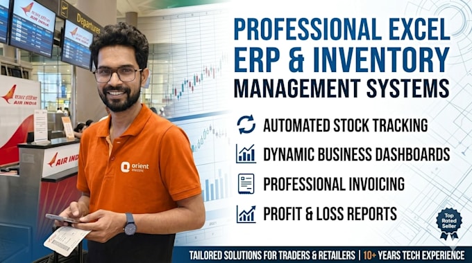 create a professional excel erp and automated inventory management system