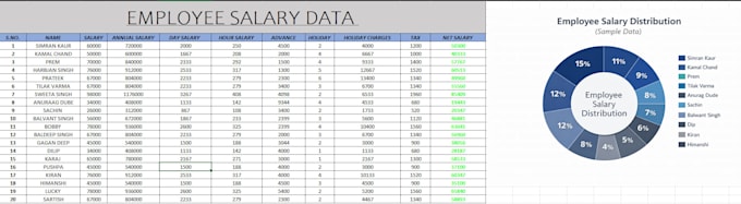 create professional spreadsheets with formulas and charts