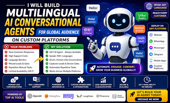 build multilingual ai conversational agents for global audience on custom
