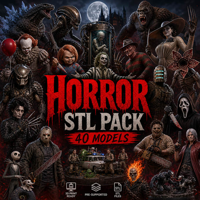 provide a high quality horror stl bundle for 3d printing