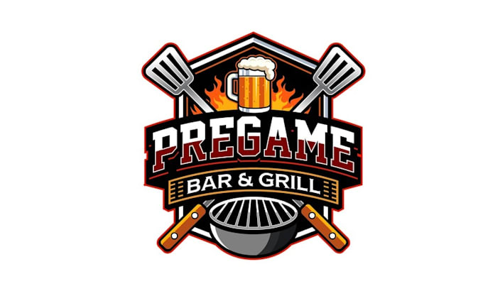design restaurant monogram bar game grill logo