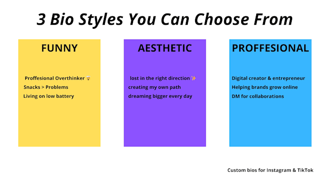 write a catchy instagram or tiktok bio