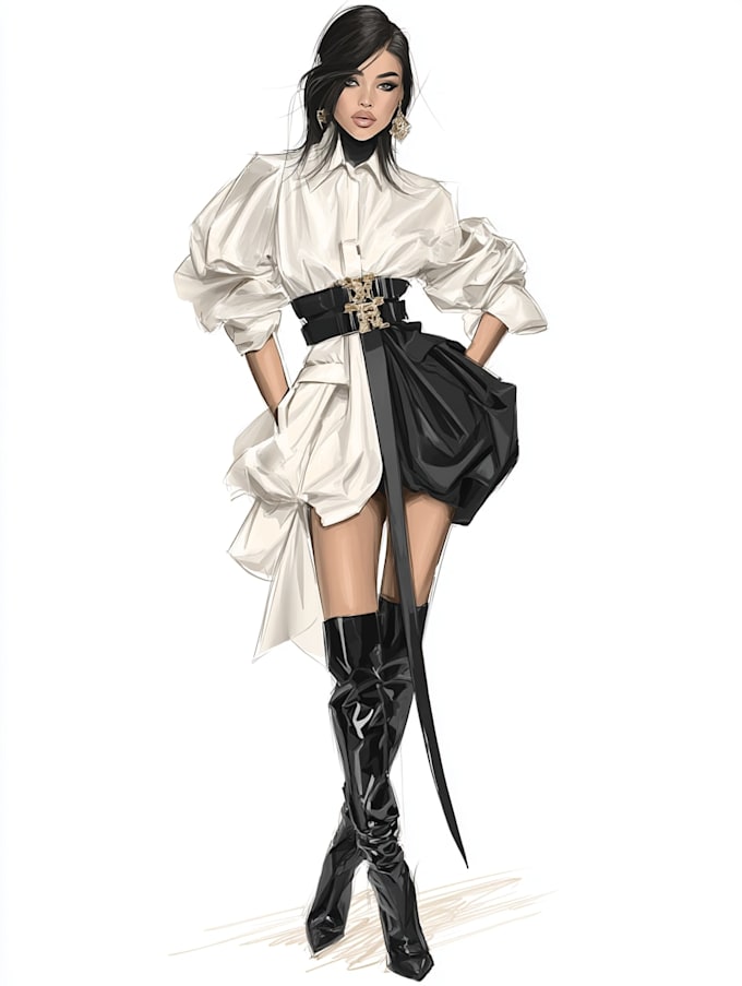 Draw fashion illustrations, sketches and design collections by ...