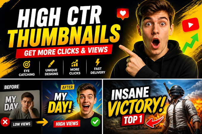 Design high ctr youtube thumbnail to boost your views by Himanshu160610 ...