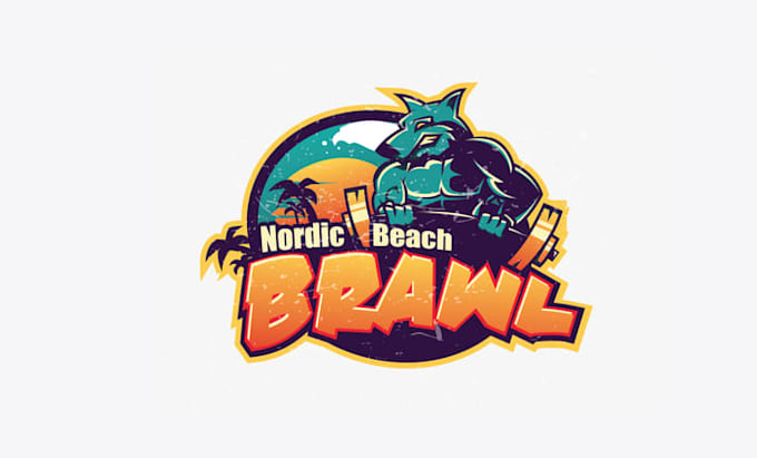 design high quality nordic beach brawl logo for you