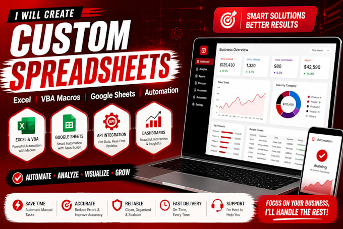 create custom excel and google sheets solutions