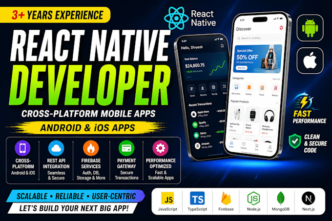 Develop a react native mobile app for ios and android by Divyesh727 ...