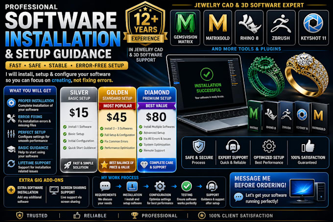 help you install and configure jewelry cad software step by step