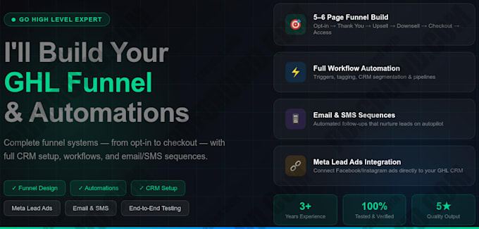 build your complete ghl funnel automation and CRM setup
