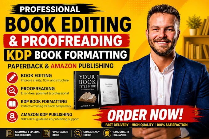 proofread edit book KDP formatting and amazon publishing