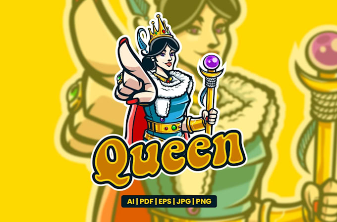 design amazing creative digital queen logo