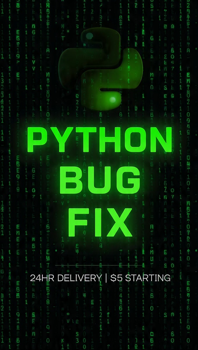 fix python code errors and bugs within 24 hours