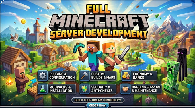 build and develop a fully custom minecraft server with plugins and setup