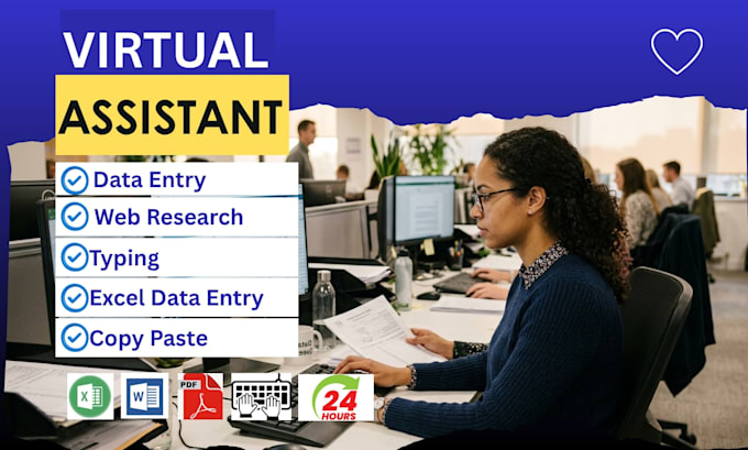 do data entry,ms excel, data management, admin support work, web research, email